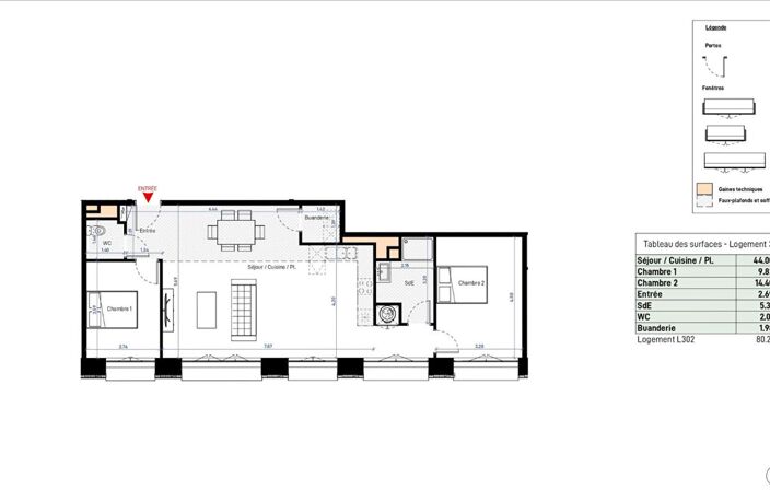 Appartement Beziers 3 pièce(s) 80.21 m2 avec parkings — photo 4