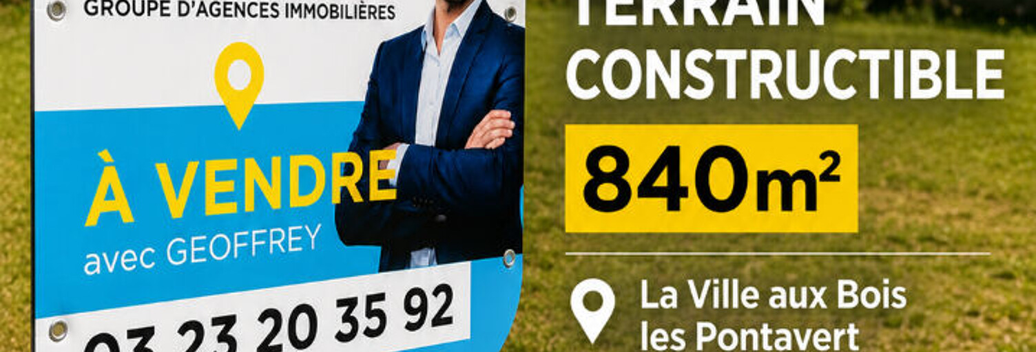 Terrain  840 m² à vendre à La Ville-aux-Bois-lès-Pontavert (02160)