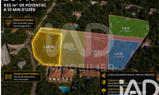 Terrain  935 m² à vendre à Saint-Siffret (30700)