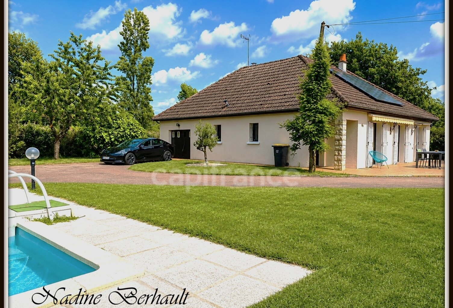 Maison à vendre 4 pièces LORRIS (45), réno 2023, piscine, séjour cheminée sur cuisine US, PAC, panneaux et prise voiture élec — photo 1