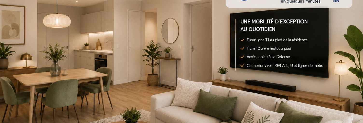 Appartement 2 Pièces 65 m² à vendre à Nanterre (92000)