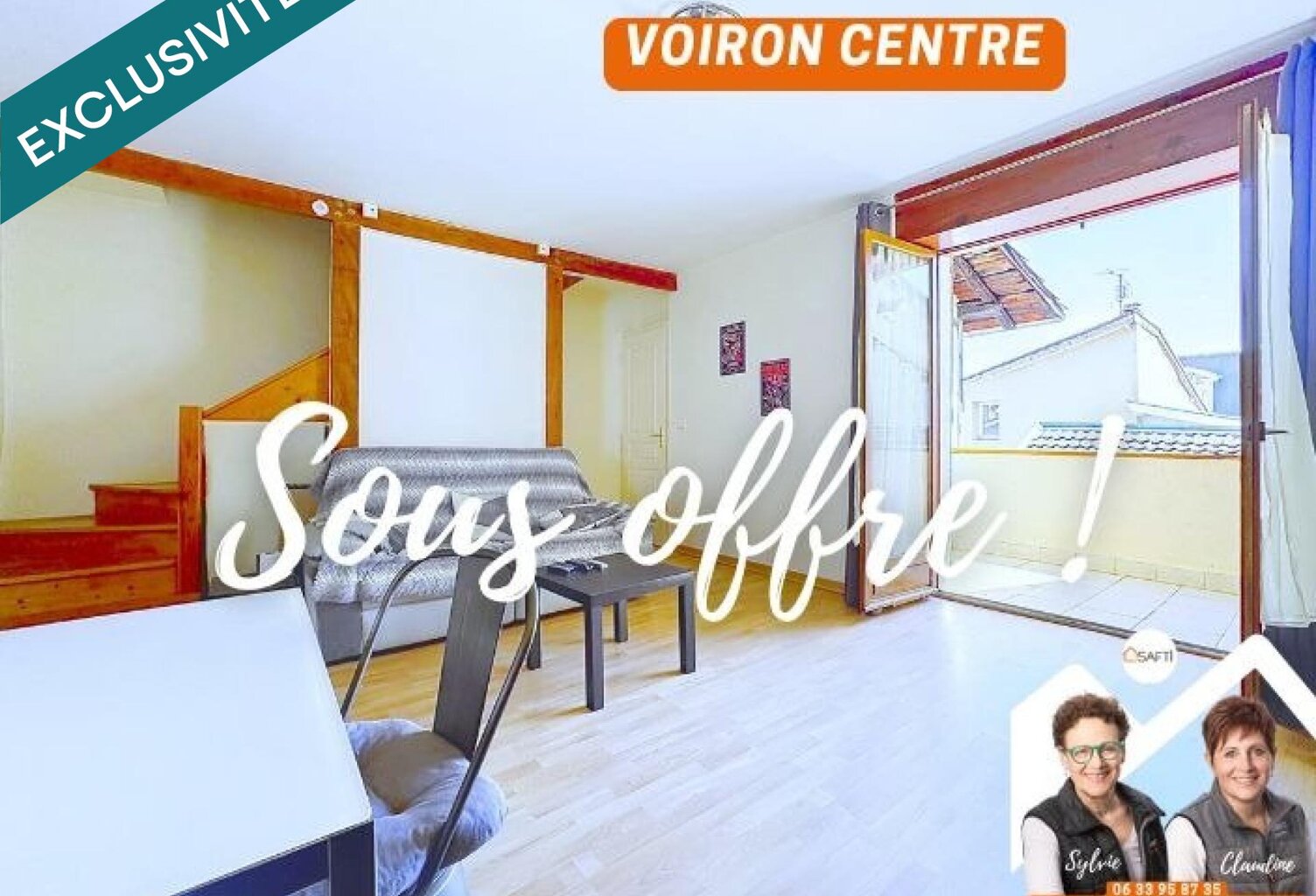 Voiron centre, duplex avec balcon sud à l'arrière de la rue Grande — photo 1
