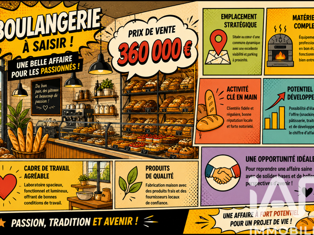 Vente Boulangerie, Pâtisserie 220 m&sup2; — photo du bien