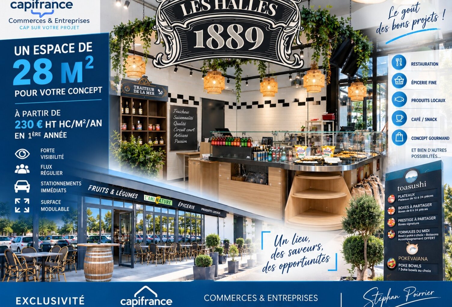 LES HALLES – LOCAL COMMERCIAL 28 M² – 230 € HT HC/M²/AN LA 1ÈRE ANNÉE – FORTE VISIBILITÉ — photo 1