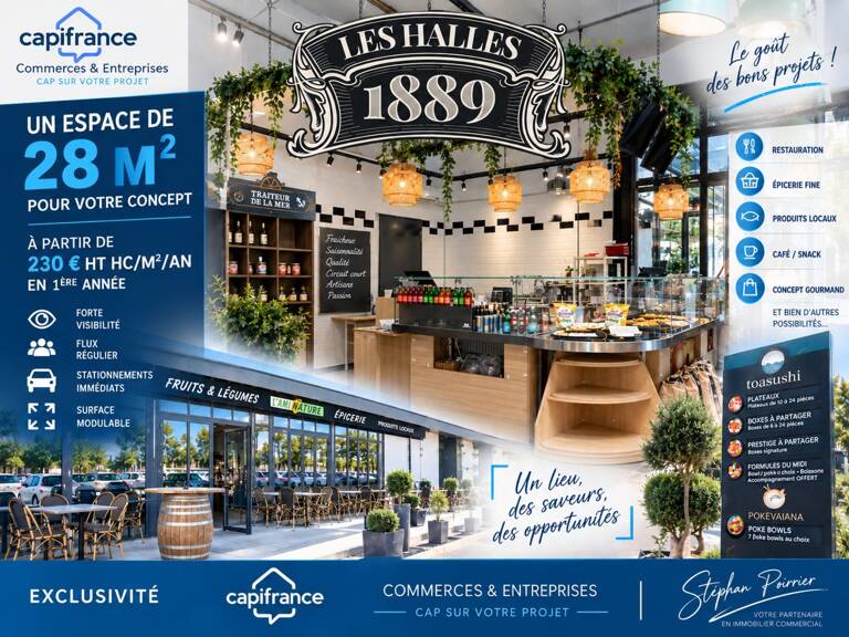 LES HALLES – LOCAL COMMERCIAL 28 M² – 230 € HT HC/M²/AN LA 1ÈRE ANNÉE – FORTE VISIBILITÉ — photo 1