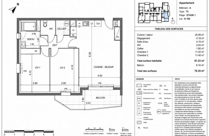 APPARTEMENT TYPE 3 DANS RÉSIDENCE NEUVE STANDING AU BARCARES - BALCON ET PLACE DE PARKING PRIVATIVE — photo 4
