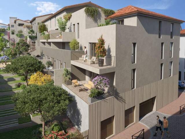 APPARTEMENT TYPE 3 NEUF  EN VEFA AVEC TERRASSE EXPOSÉE NORD-EST ET PARKING PRIVATIF EN SOUS-SOL DANS RÉSIDENCE INTIMISTE À AGDE - TVA RÉDUITE À 5,5% SOUS CONDITIONS D'ÉLIGIBILITÉ - PRIX RÉDUIT À 218 400 € !! — photo du bien