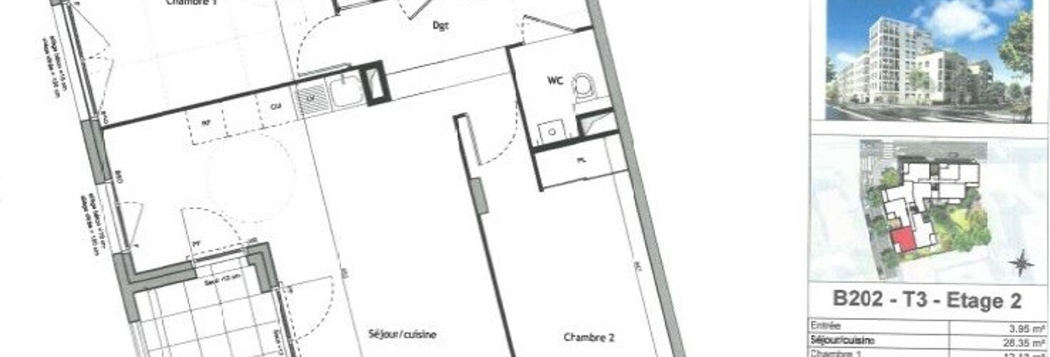 Appartement 3 Pièces 67 m² à louer à Villeurbanne (69100)
