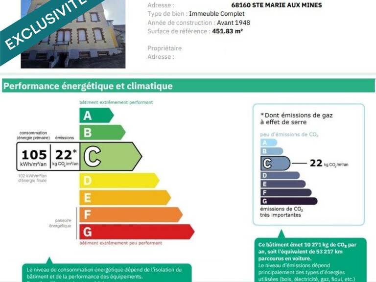 Sainte-Marie-aux-Mines  Immeuble de rapport  Investissement  4 appartements loués  Rentabilité brute environ 7,5% — photo 1