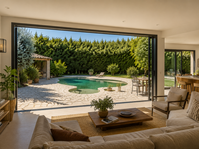 Appartement en rez-de-jardin avec piscine sur terrain de 913 — photo du bien