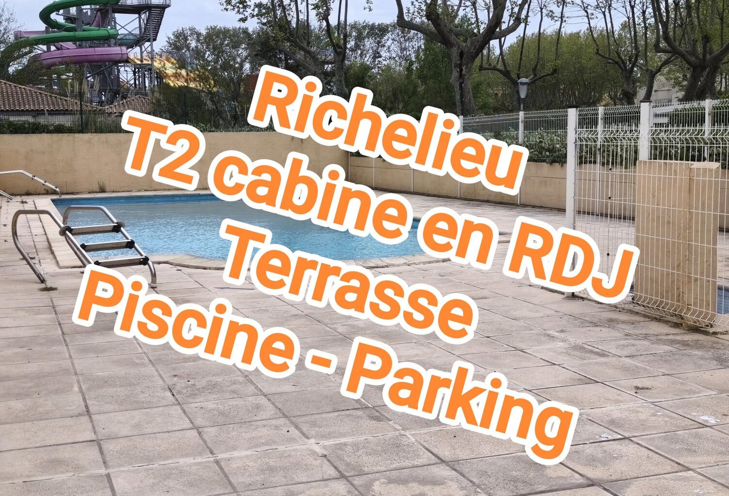 T2/cabine en rdj, terrasse, parking, piscine. — photo 1