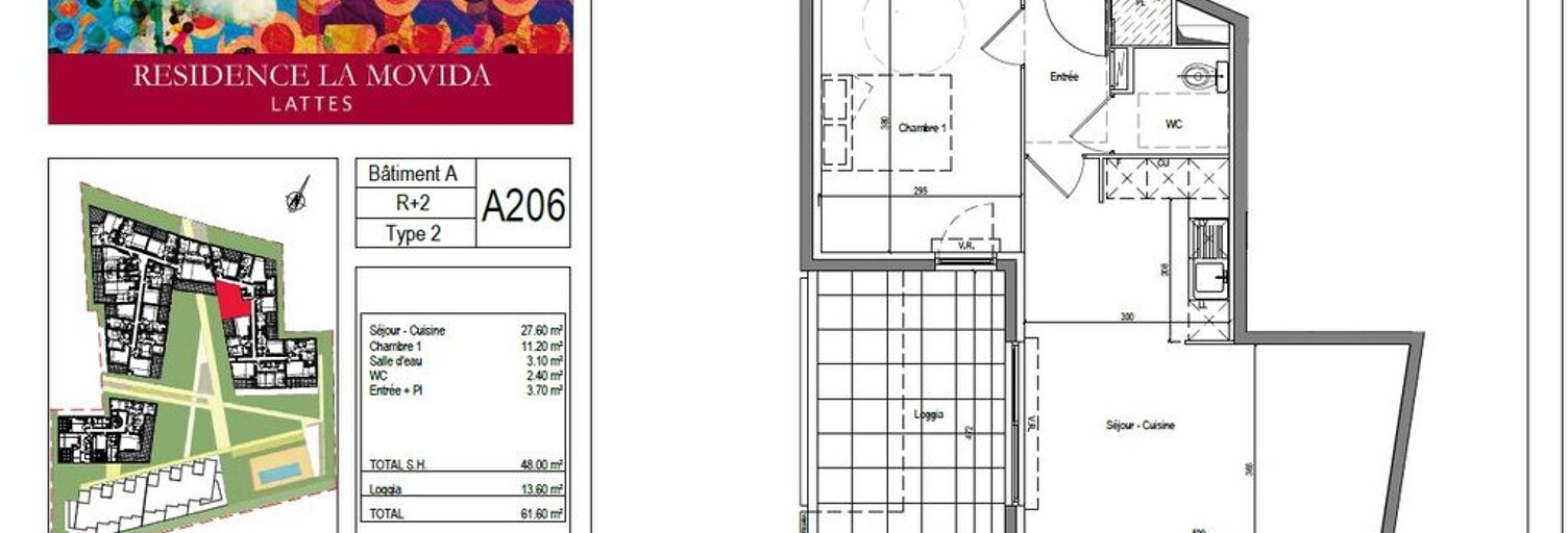 Appartement 2 Pièces 48 m² à louer à Lattes (34970)