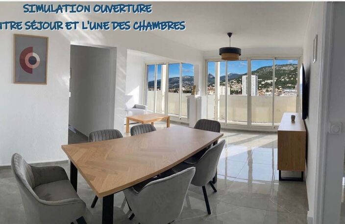 Appartement à vendre - Dernier étage - Vue exceptionnelle Faron & aperçu mer-  T4 avec balcons - TOULON-CLARET — photo 3
