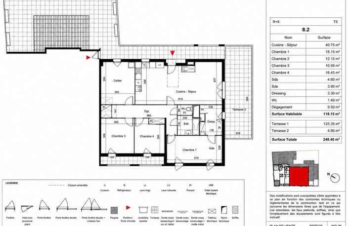 PENTHOUSE NEUF EN VEFA TYPE 5 AVEC SPACIEUSE TERRASSE DE 130 M2 (EXPOSÉE SUD-EST)ET DEUX PLACES DE PARKING PRIVATIVES EN SOUS-SOL DANS RÉSIDENCE NEUVE ART-DÉCO -- — photo 4