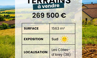 Terrain  1563 m² à vendre à Les Côtes-d'Arey (38138)