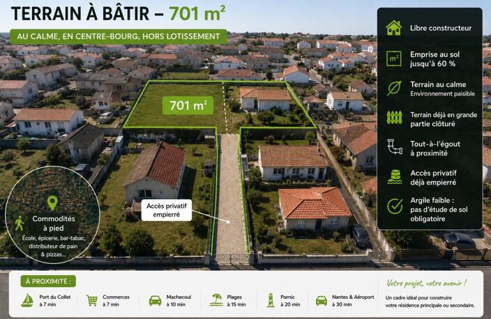 Terrain 700 m² libre constructeur — photo 2