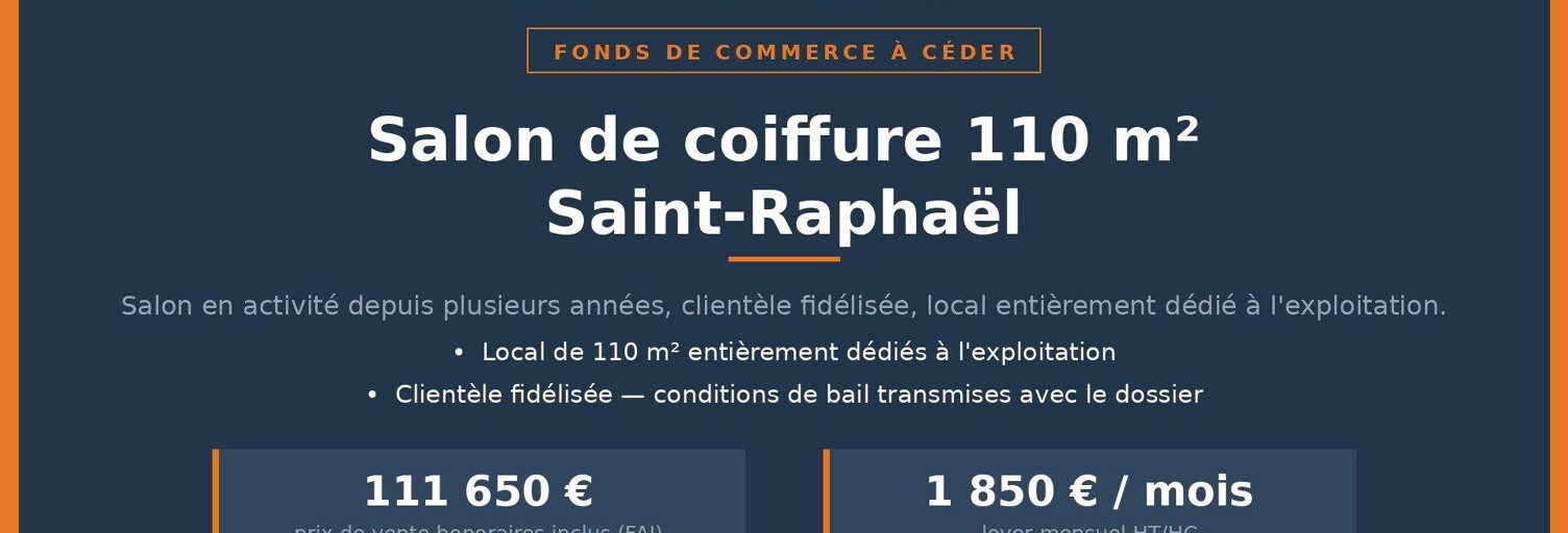 Commerce 2 Pièces 110 m² à vendre à Saint-Raphaël (83700)