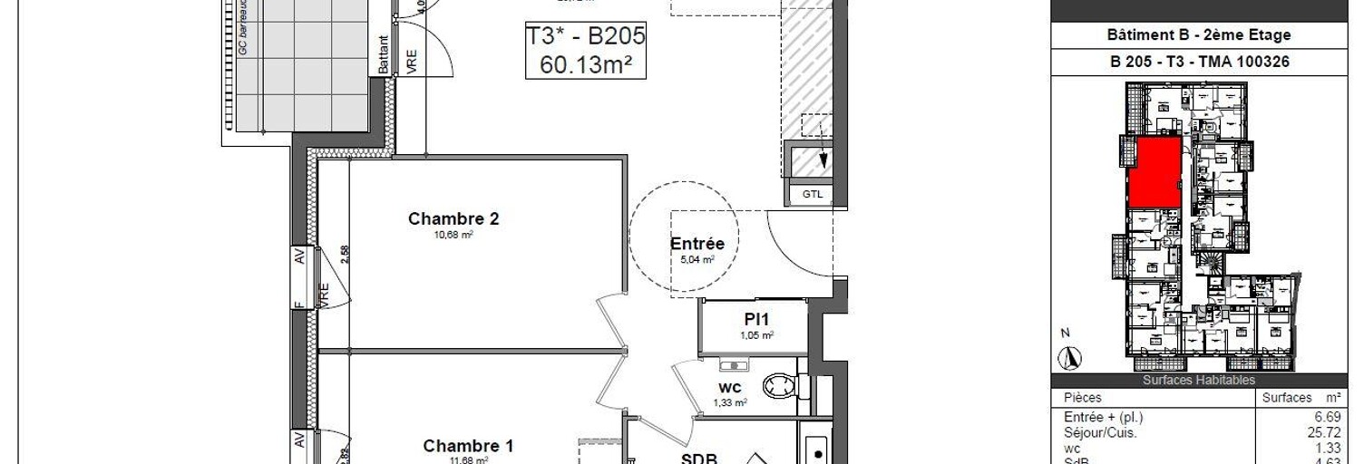 Appartement 3 Pièces 60 m² à vendre à Saint-Berthevin (53940)