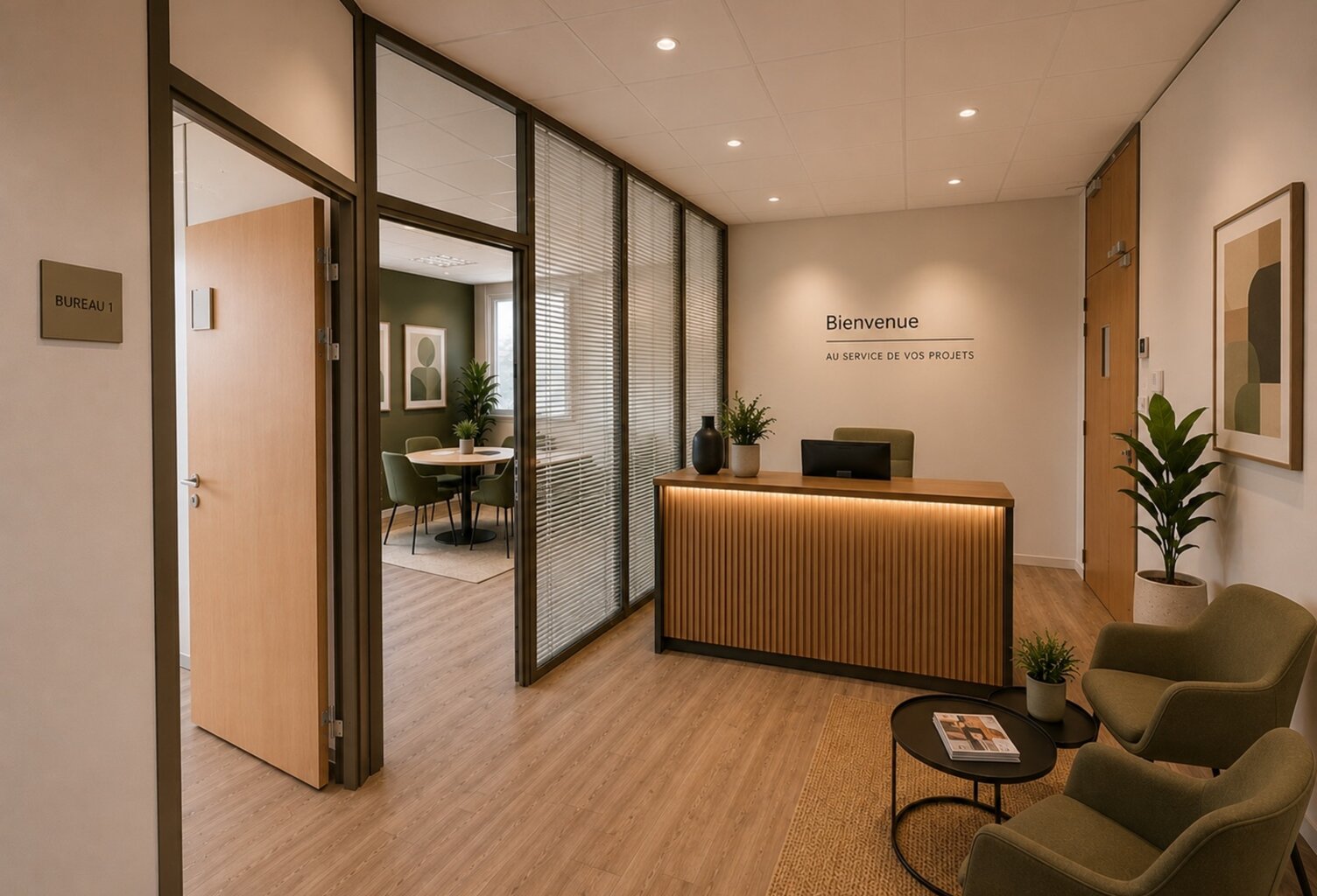 Plateau de bureaux à vendre SAINTE FOY LES LYON (69), bureaux d'une surface de 190 m² (partie privative) et 20 m² de parties communes. Possibilité d'acheter en sus 7 places de stationnement — photo 1