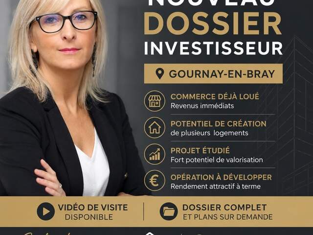 Immeuble de rapport à vendre à Gournay-en-Bray – Commerce loué et potentiel de création de 3 logements — photo du bien