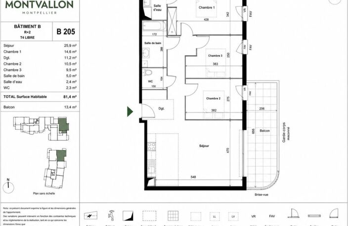 APPARTEMENT TYPE 4 NEUF - VENDU EN VEFA - AVEC BELLE TERRASSE ET  DEUX PLACES DE PARKING EN SOUS-SOL DANS RÉSIDENCE NEUVE BIEN SITUÉE - — photo 4