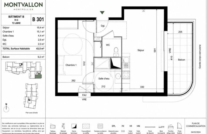 APPARTEMENT TYPE 2 NEUF - VENDU EN VEFA - AVEC BELLE TERRASSE ET PLACE DE PARKING EN SOUS-SOL DANS RÉSIDENCE NEUVE BIEN SITUÉE - — photo 4