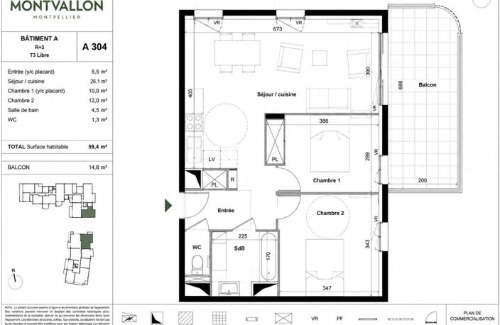 APPARTEMENT TYPE 3 NEUF - VENDU EN VEFA - AVEC BELLE TERRASSE ET PLACE DE PARKING EN SOUS-SOL DANS RÉSIDENCE NEUVE BIEN SITUÉE - — photo 4