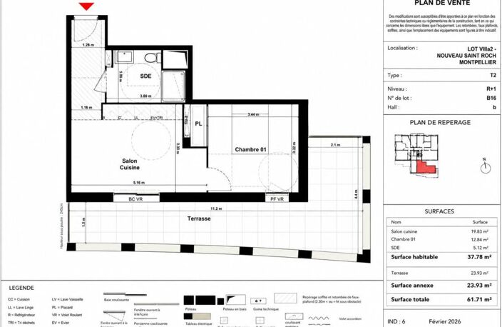 Appartement Type 2 Neuf avec spacieuse terrasse de 23 m2 exposée EST À Vendre dans résidence neuve en VEFA — photo 4