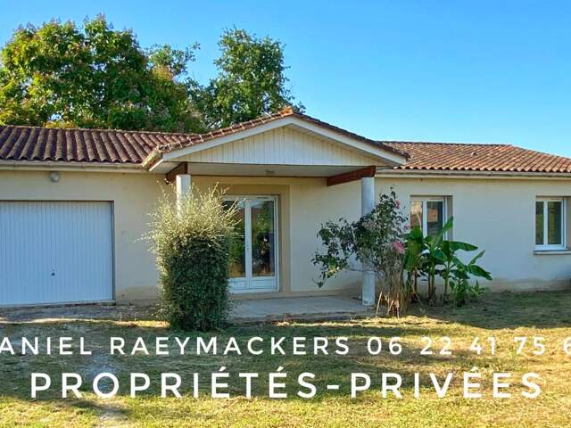 EXCLUSIVITÉ  Plain-pied 97 m², 3 chambres, garage et terrain clos de plus de 1 000 m² à 5 min de Montpon-Ménestérol — photo du bien