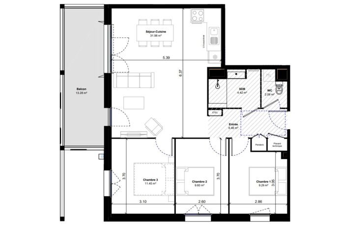Vente Appartement 4 pièces — photo 4