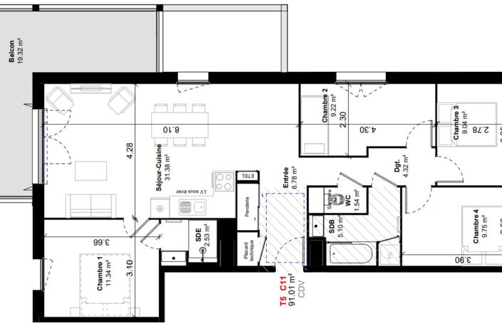 Vente Appartement 5 pièces — photo 4