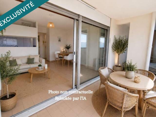 38 m² de lumière en bord de mer  Studio + vaste loggia, rare à Canet Sud — photo du bien