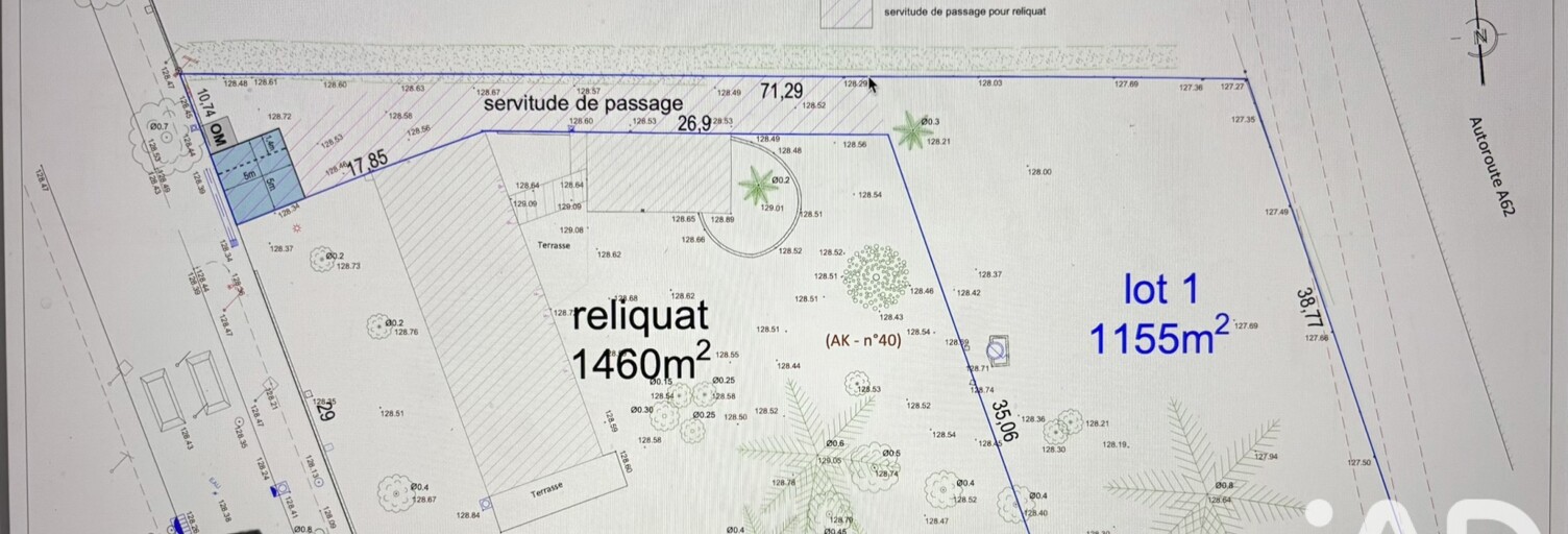 Terrain  1155 m² à vendre à Bruguières (31150)