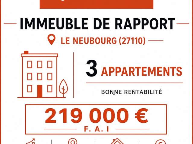 EXCLUSIVITÉ OPTIMHOME  IMMEUBLE DE RAPPORT – 3 APPARTEMENTS – LE NEUBOURG CENTRE — photo du bien