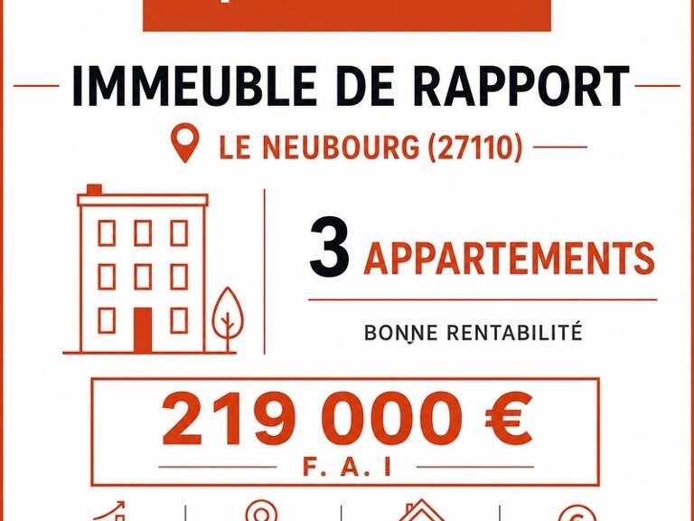 EXCLUSIVITÉ OPTIMHOME  IMMEUBLE DE RAPPORT – 3 APPARTEMENTS – LE NEUBOURG CENTRE — photo 1