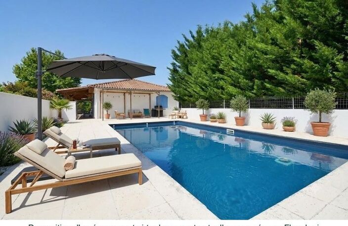 5 mn de Coutras Maison 3 chambres + bureau avec piscine — photo 4