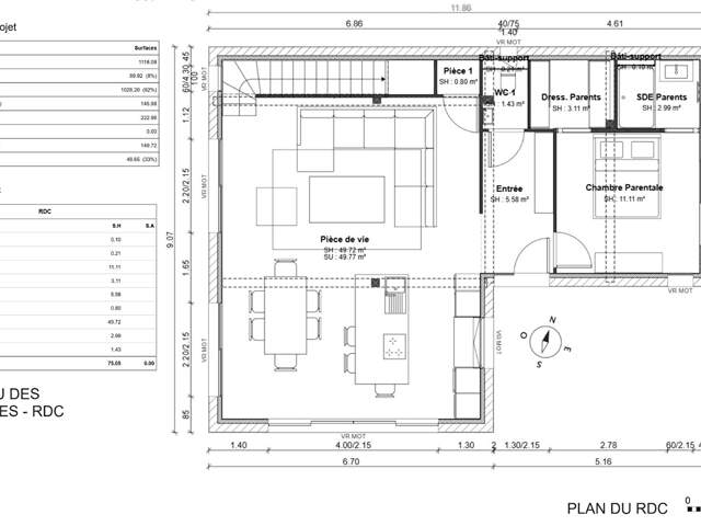 Terrain à bâtir 1 118 m2 - Projet de maison de 120 à 150 m2 — photo du bien