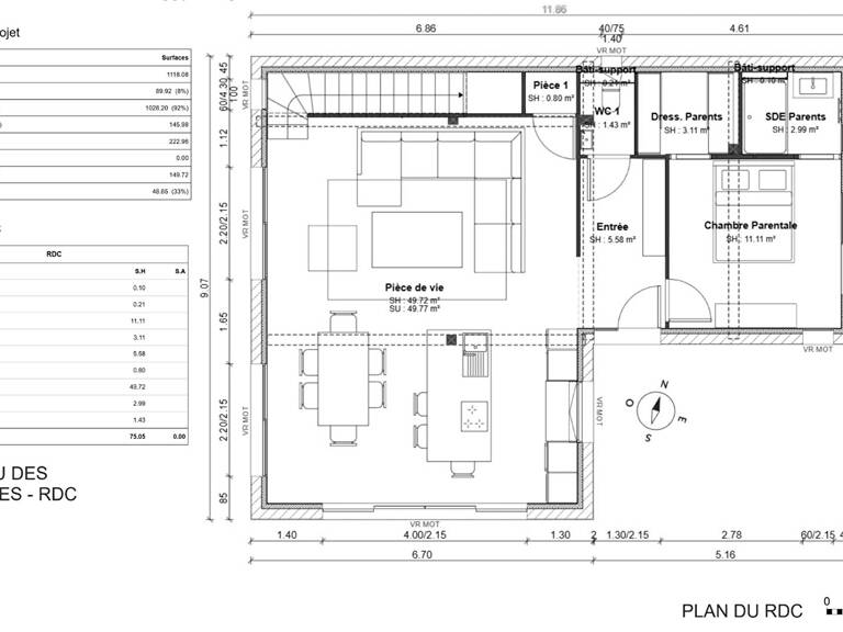Terrain à bâtir 1 118 m2 - Projet de maison de 120 à 150 m2 — photo 1