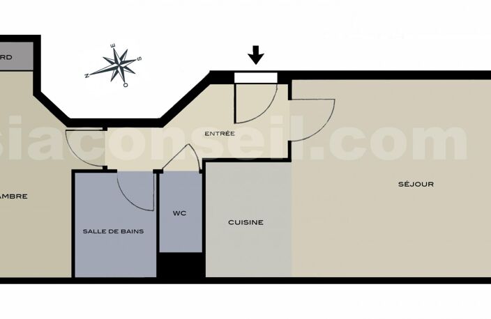 2 PIECES 48,5 m2 avec BALCONS et parking possible - immeuble 1996 — photo 2