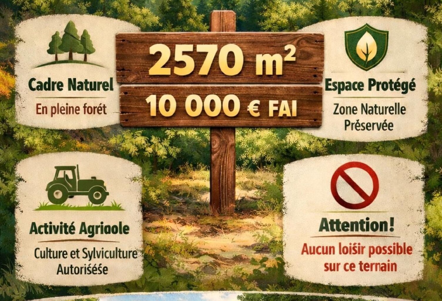 BEAU TERRAIN AGRICOLE 2570M2 NON CONSTRUCTIBLE — photo 1