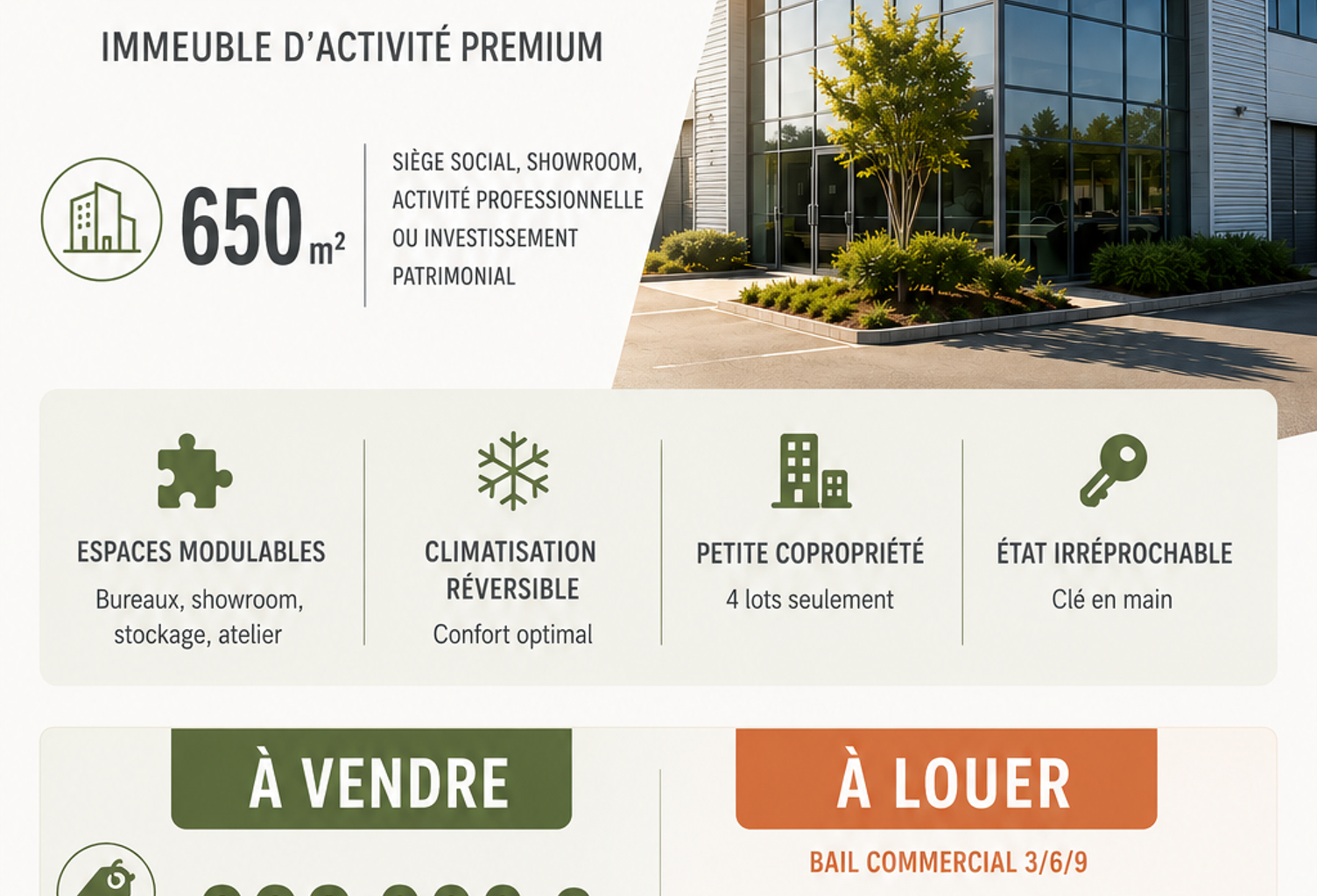 Vente Boutique/Local commercial 650 m&sup2; — photo 1