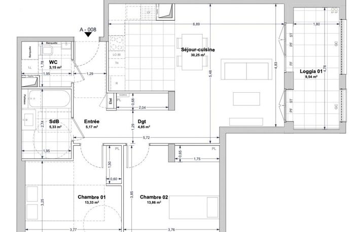 Vente Appartement 3 pièces — photo 2