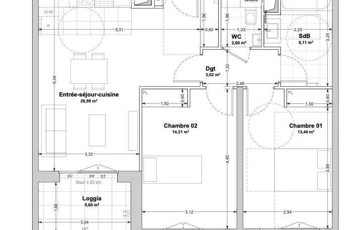 Vente Appartement 3 pièces — photo 2