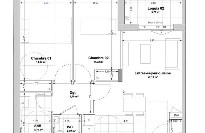 Vente Appartement 3 pièces — photo 2
