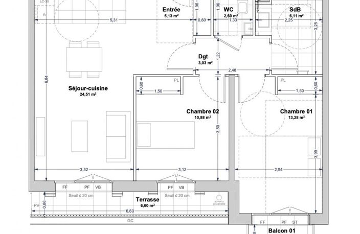 Vente Appartement 3 pièces — photo 2