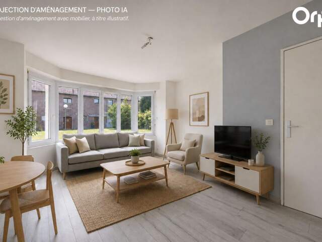 EXCLUSIVITE ORPI LENS - APPARTEMENT T3 REZ-DE-CHAUSSEE (PMR) - COURRIERES 2 Chambres | Garage + Parking + Cave | Etat Impeccable — photo du bien