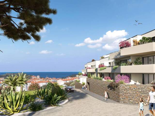 À VENDRE PORT-VENDRES — DANS RÉSIDENCE INTIMISTE NEUVE --  APPARTEMENT TYPE 4 AVEC GARAGE - PARKING PRIVATIF ET 24 M2 DE TERRASSE. PROGRAMME ÉLIGIBLE AU DISPOSITIF JEANBRUN — photo du bien
