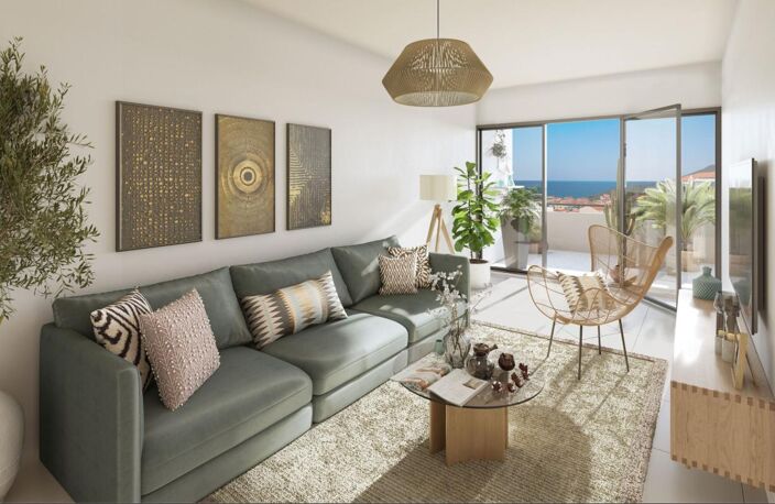 À VENDRE PORT-VENDRES — DANS RÉSIDENCE INTIMISTE NEUVE --  APPARTEMENT TYPE 2 AVEC PARKING PRIVATIF ET TERRASSE DE 12M2. PROGRAMME ÉLIGIBLE AU DISPOSITIF JEANBRUN — photo 3