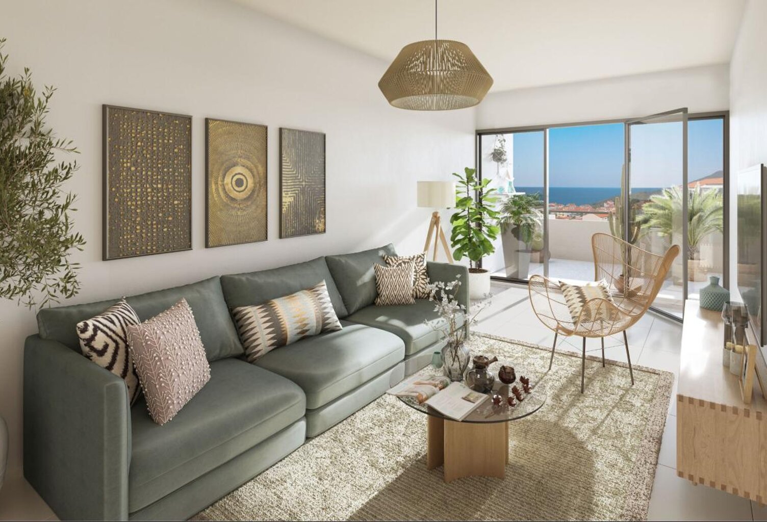 À VENDRE PORT-VENDRES — DANS RÉSIDENCE INTIMISTE NEUVE --  APPARTEMENT TYPE 3 AVEC GARAGE - PARKING PRIVATIF ET TERRASSE DE 18 M2. PROGRAMME ÉLIGIBLE AU DISPOSITIF JEANBRUN — photo 1