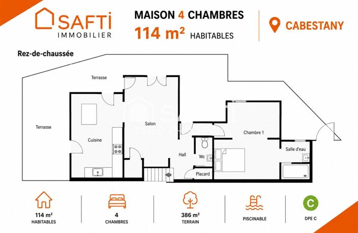 Villa moderne 114m2 - 4 Chambres- Terrain 386m2 (Piscinable) - Cabestany — photo 3
